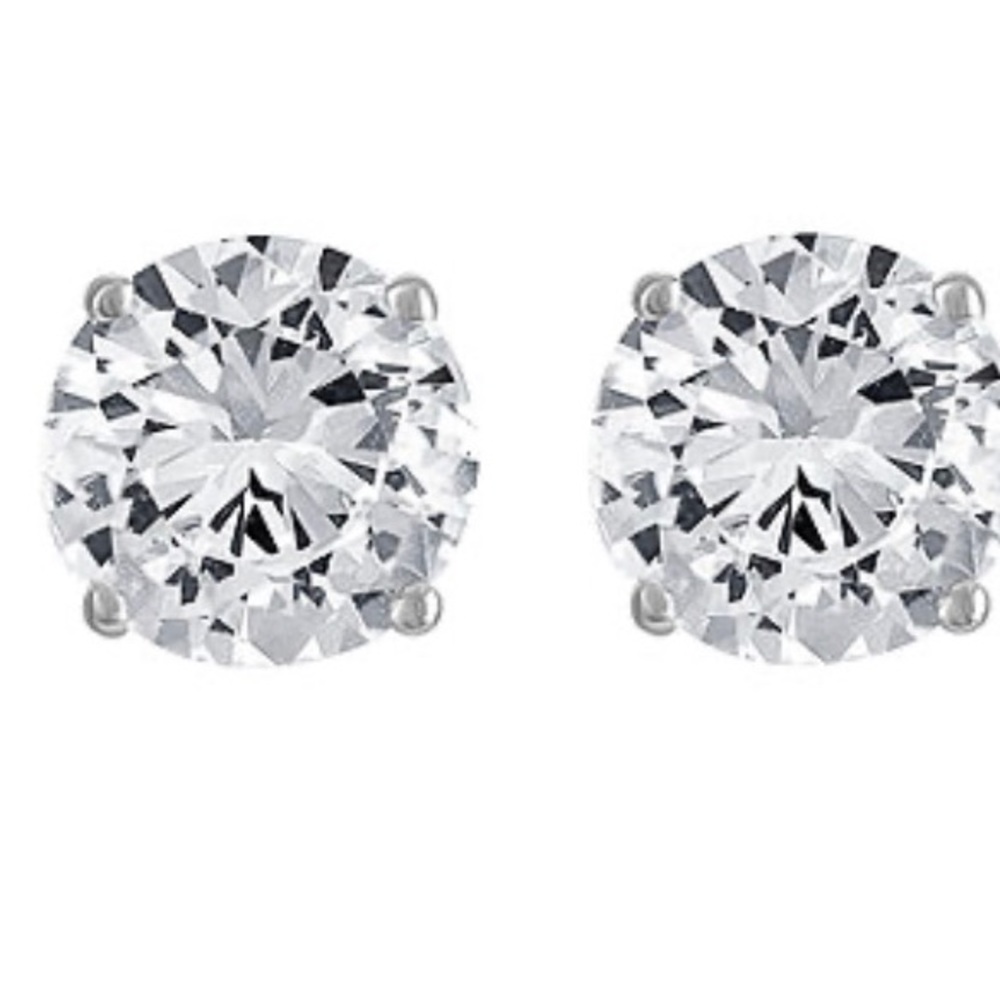 NWT White Sapphire Silver Stud Earrings